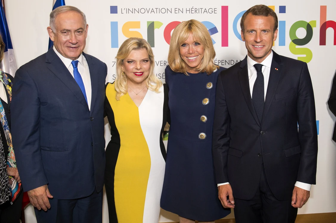 Emmanuel Macron And Benjamin Netanyahu At Israel@Lights Exhibition Opening Paris jpeg
