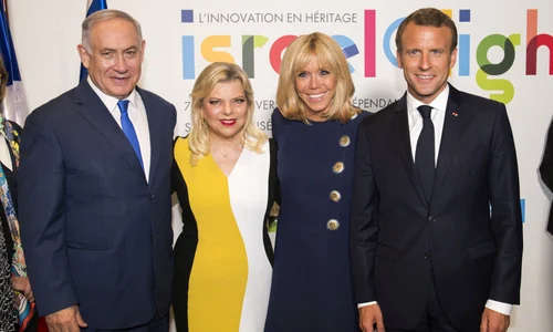 Emmanuel Macron And Benjamin Netanyahu At Israel@Lights Exhibition Opening   Paris jpeg