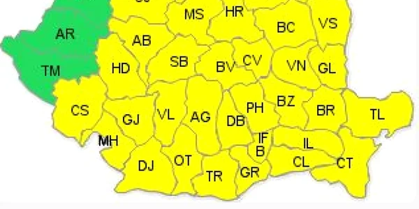 Atentionare meteo de ploi 