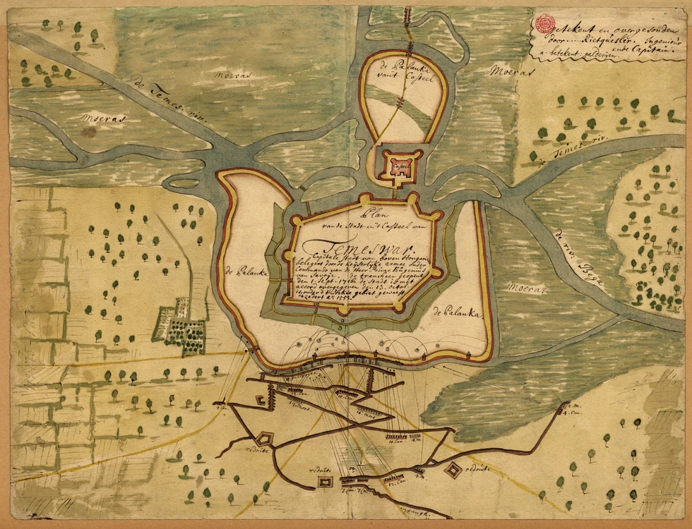 Timișoara la 1.700. Foto: Biblioteca Națională din Portugalia