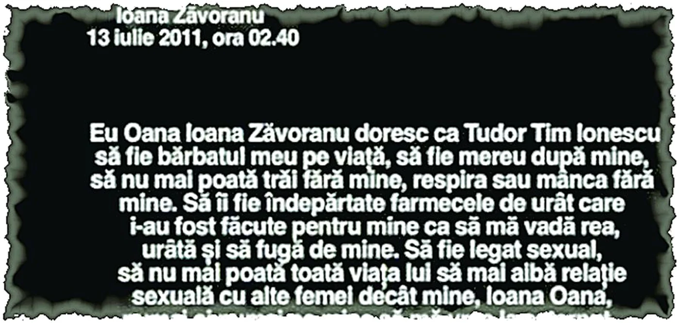 Zăvoranca i-a cerut  să îl vrăjească pe Tudy