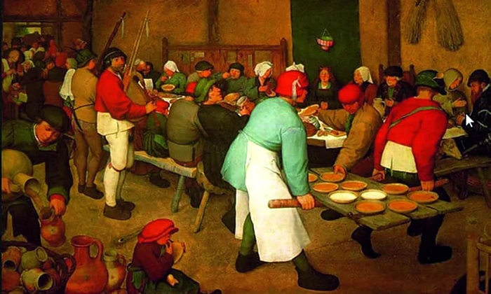 Nuntă ţărănească. Pictură de Pieter Bruegel cel Bătrân, 1567 (foto: Wikimedia Commons)
