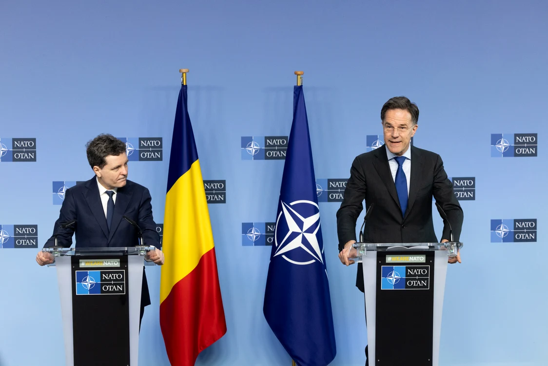Nicușor Dan și Mark Rutte. FOTO: NATO