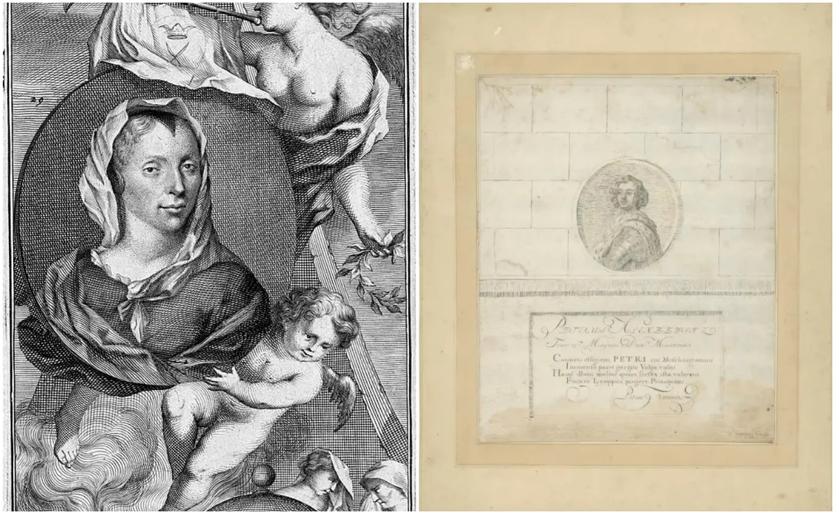 Johanna Koerte realizat de Jacobus Houbraken/Portretul lui Petru cel Mare realizat de Johanna Koerte