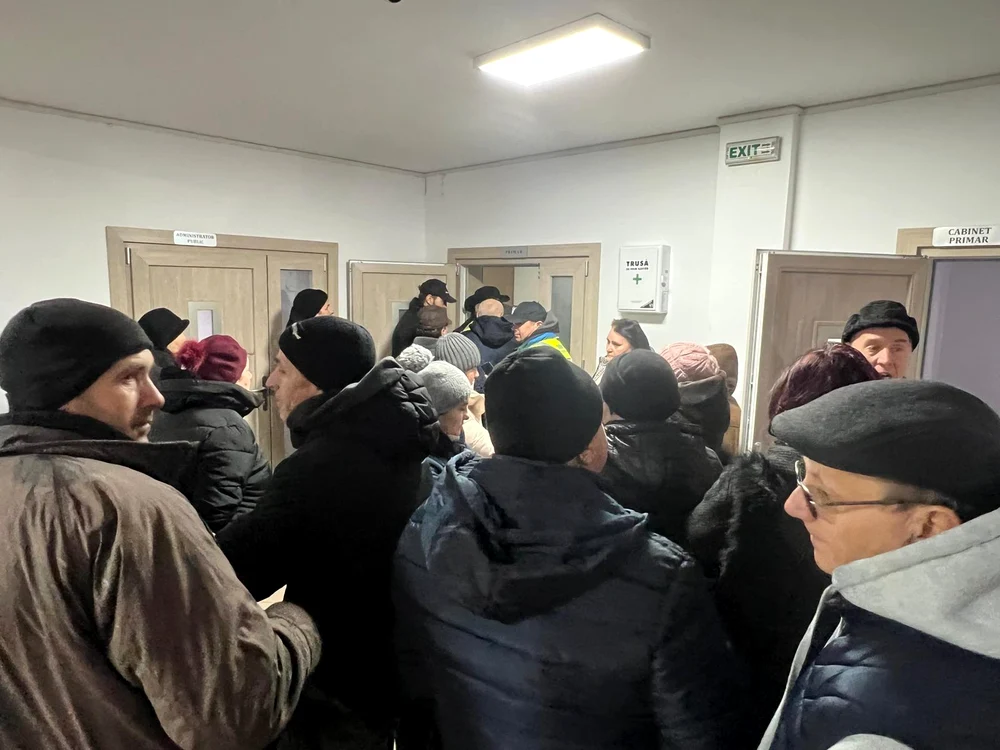 Protest la Primăria Salcea FOTO: Monitorul de Suceava/FB 