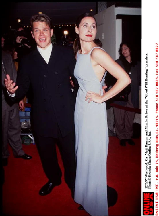 12/2/97 WestWood, Ca Matt Damon and Minnie Driver at the movie premiere of "Good Will Hunting " jpeg