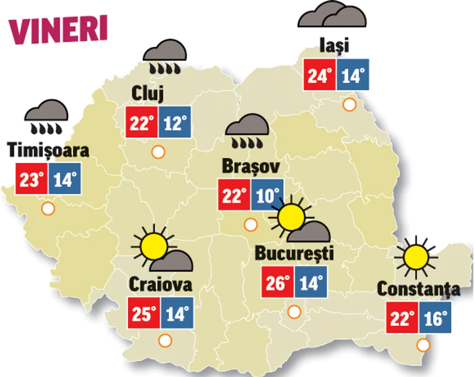 Weekendul vine cu vreme frumoasă mai ales în jumătatea sudică a teritoriului