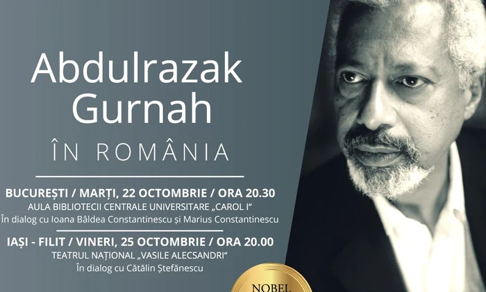 Abdulrazak Gurnah, laureatul Premiului Nobel pentru Literatură 2021, vine în România