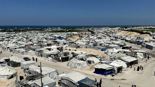 Condițiile în care trăiesc palestinienii fugiți din Gaza în al-Mawasi FOTO Profimedia 
