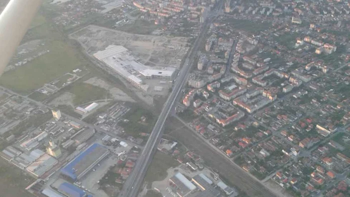 Şantierul mall-ului din Calea Şagului văzut din avion FOTO Ştefan Both