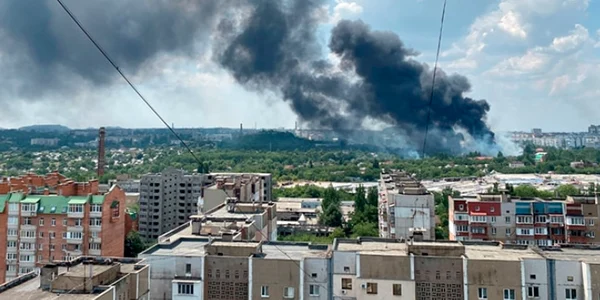 O centrală electrică din Crimeea, ţinta unui atac cu dronă FOTO Twitter