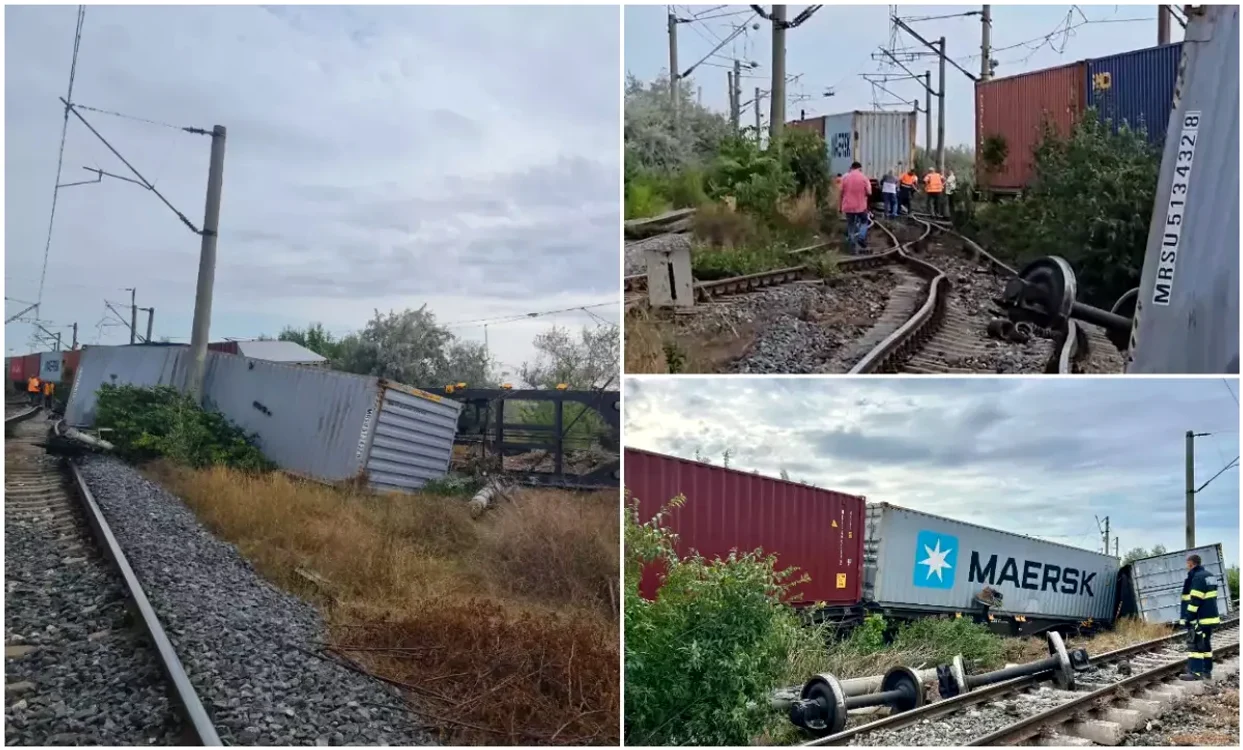  Două vagoane ale unui tren de marfă au deraiat în stația Agigea Ecluză.