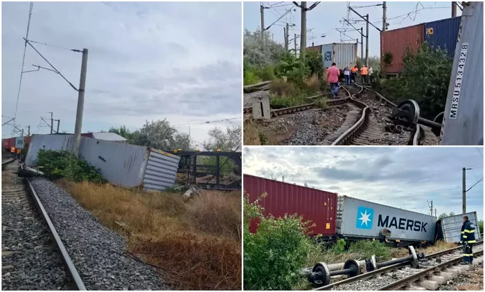 Două vagoane ale unui tren de marfă au deraiat în stația Agigea Ecluză.