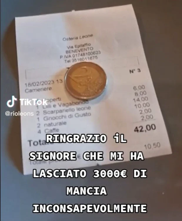 Proprietarul restaurantului a hotărât să vândă moneda. Foto Captură video Tik Tok/ rioleons  