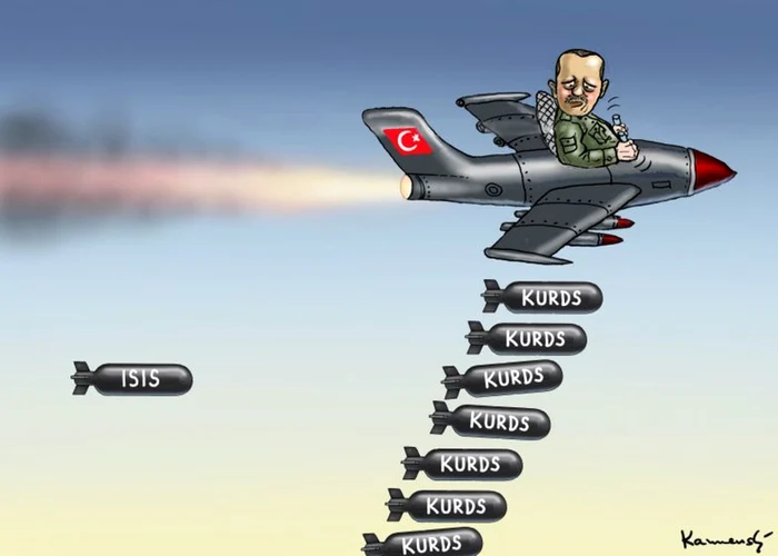 Turcia a demarat vineri o acţiune militară de amploare în Siria şi Irak. Caricatură de Marian Kamensky