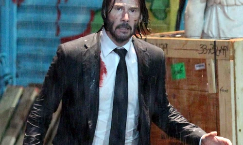Keanu Reeves, Laurence Fishburne and Mark Dacascos film scenes for "John Wick 3" jpeg