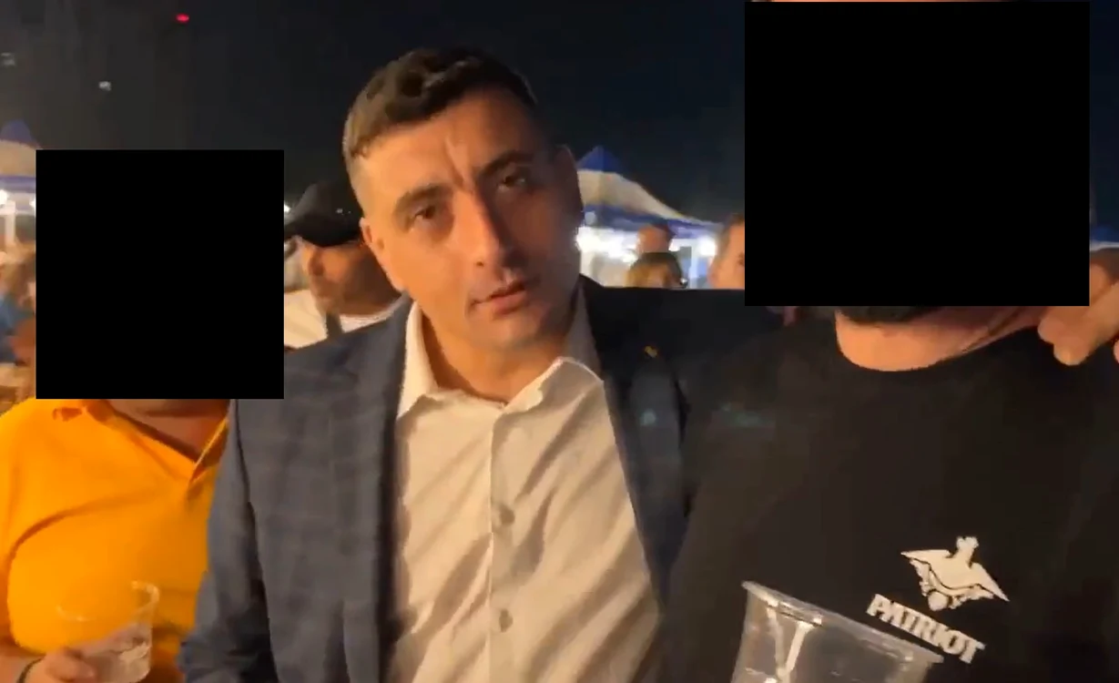 George Simion, în timpul incidentului din București