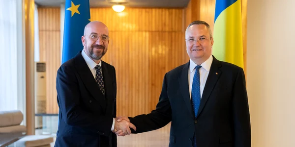 Întrevederea premierului cu președintele Consiliului European FOTO: GOV.ro