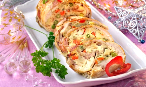 Chicken Rolls with Ham and Peas jpeg