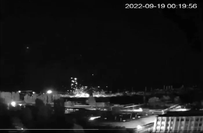 Atacul a avut loc în zona industrială a centralei nucleare Pivdennoukrainsk Foto captură video