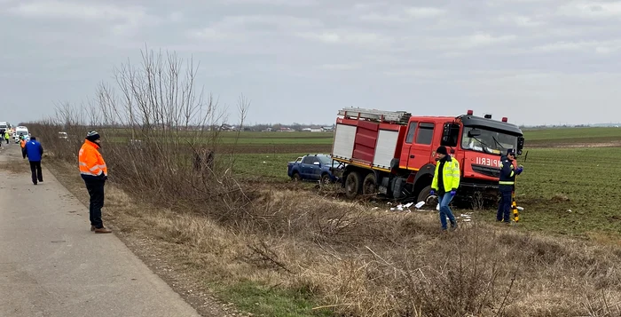 Autospeciala fusese dimineață la o stingere de incendiu SURSA IPJ Buzău