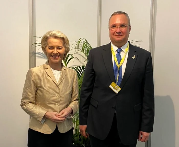 Nicolae Ciucă şi Ursula von der Leyen FOTO Twitter Nicolae Ciucă