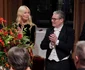 Claudia Schiffer și premierul britanic Keir Starmer la bachetul de stat de la Castelul Windsor dat pentu cuplul prezidențial german. FOTO: Getty Images