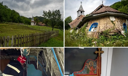 Recuperarea ușilor împărătești de la biserica monument istoric prăbușită din Uilac (© Institutul Național al Patrimoniului)