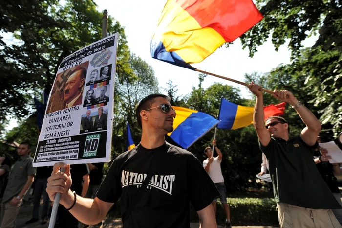 Protest al grupării extremiste „Noua Dreaptă" FOTO: Mediafax