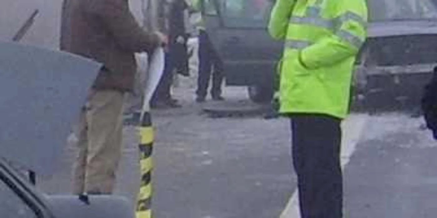 Poliţistul Emil Bran, la locul unui accident de acum două săptămâni