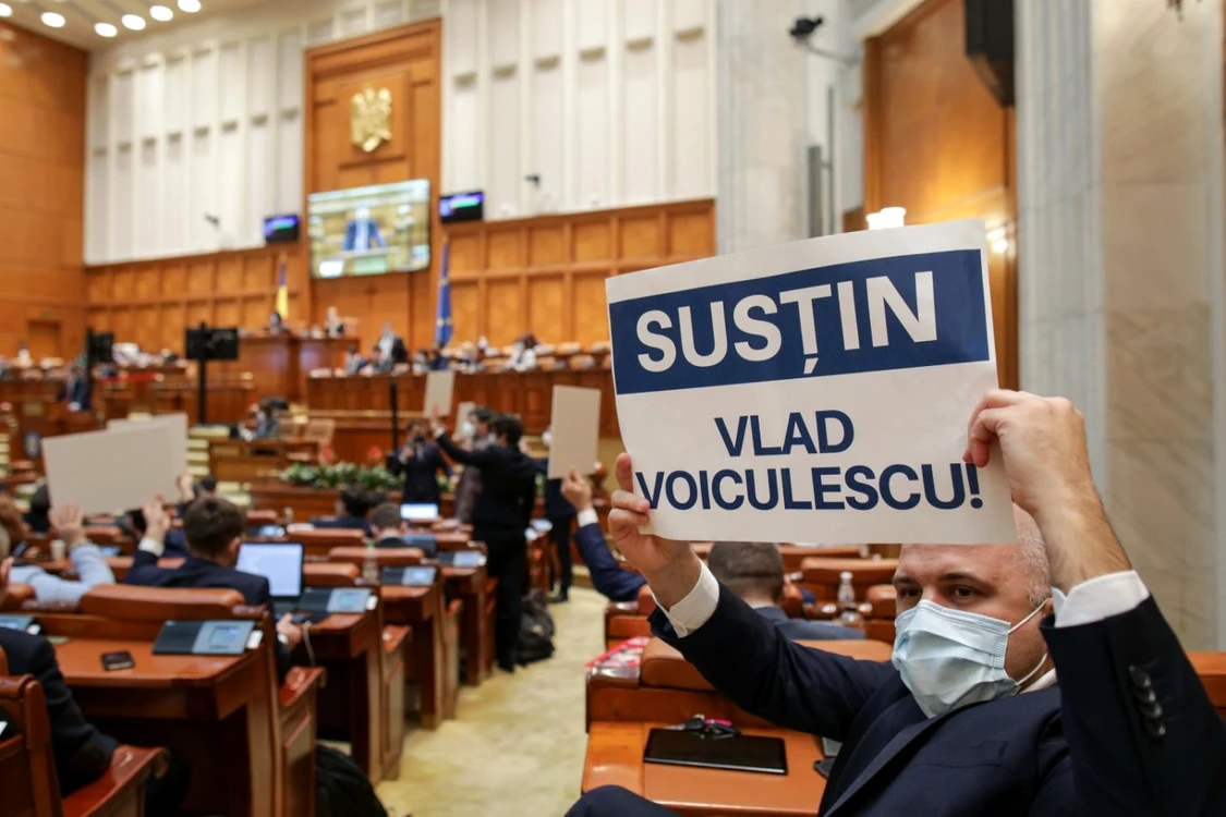 Sedinţă a Camerei Deputaţilor pentru dezbaterea moţiunii de cenzură împotriva ministrului sănătăţii Vlad Voiculescu 15 februarie 2021 FOTO Inquam Photos / Octav Ganea