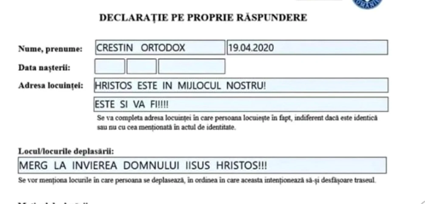 Declaraţia pe propria răspundere care i-a adus dosar penal