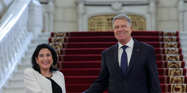 Președintele României, Klaus Iohannis, o primește pe președintele Georgiei, Salome Zourabichvili, la Palatul Cotroceni. FOTO Inquam Photos / George Călin