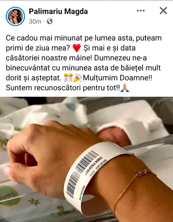 Magda Pălimariu a și postat, mândră, prima imagine cu bebelușul