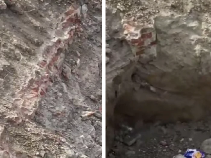 Elemente de construcții anterioare la Planşeul Unirii/FOTO: Captură video