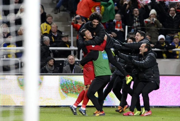 Ronaldo a reuşit un hattrick şi a dus Portugalia la Mondiale. FOTO: Afp