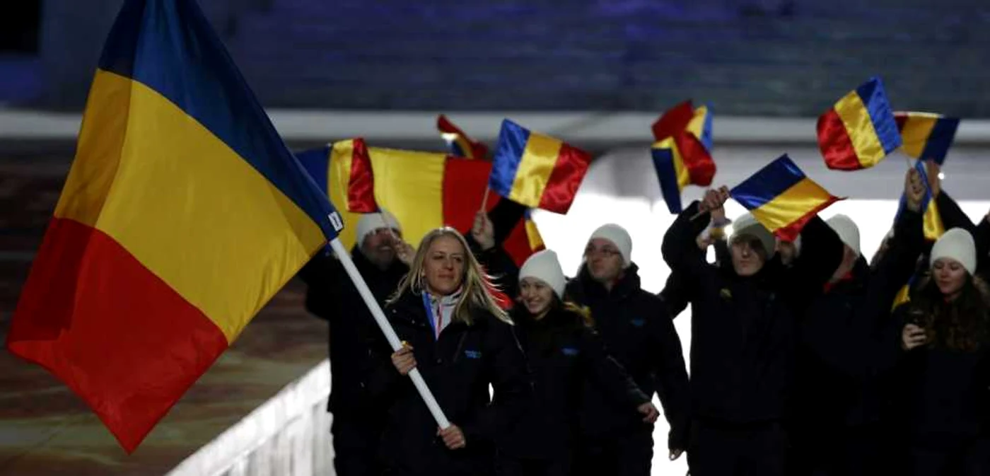 Eva a purtat steagul ROmâniei la festivitatea de deschidere FOTO Reuters