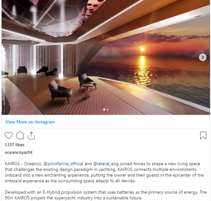 Imagini de prezentare a iahturilor de lux Oceanico FOTO captură Instagram