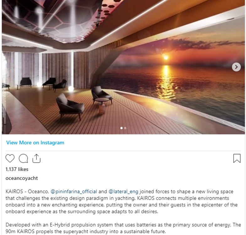Imagini de prezentare a iahturilor de lux Oceanico FOTO captură Instagram