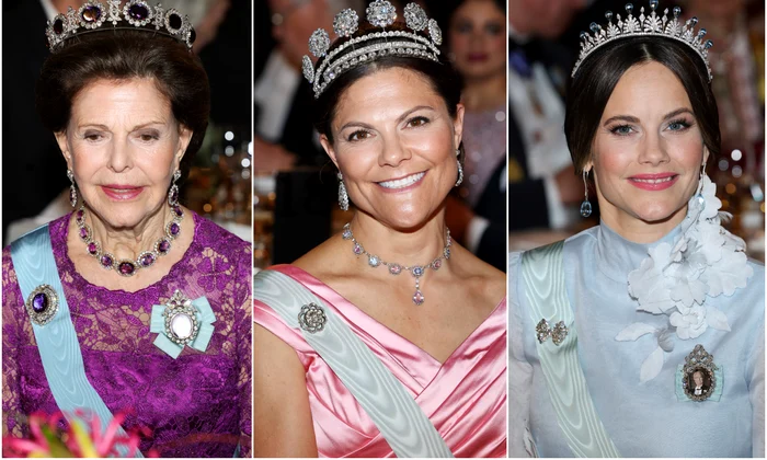 Regina Silvia, Printesa Mostenitoare Victoria si Printesa Sofia a Suediei, coroane pretioase jpg