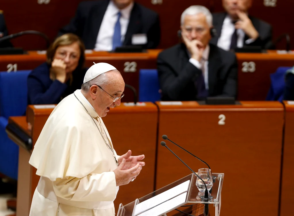 
    Papa Francisc a vorbit marți în fața Parlamentului Europeanfoto: AFP  