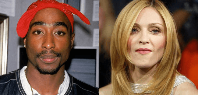 Tupac Shakur şi Madonna au avut o relaţie, pe care cântăreaţa a recunoscut-o abia în urmă cu doi ani FOTO Guliver/Getty Images/Colaj Adevărul