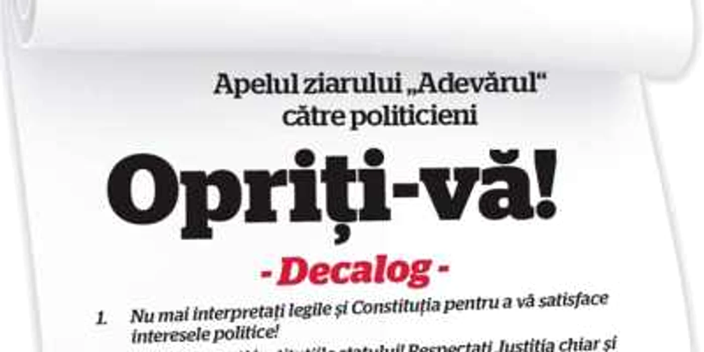Apelul ziarului „Adevărul“  către politicieni 