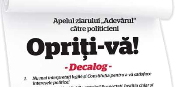 Apelul ziarului „Adevărul“  către politicieni 