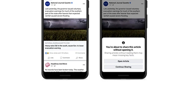 Sugestie de citire articole Facebook inainte de distribuire