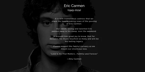 Eric Carmen, mesaj sotie ericcarmen com png