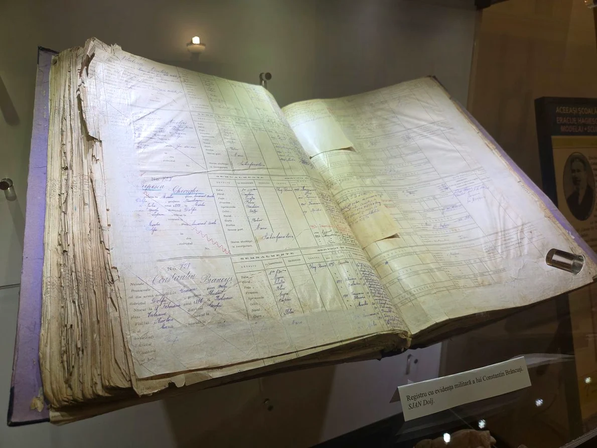 Registrul de evidență militară al lui Constantin Brâncuși, nr. 728 – file cu înscrisurile referitoare la Constantin Brâncuși 