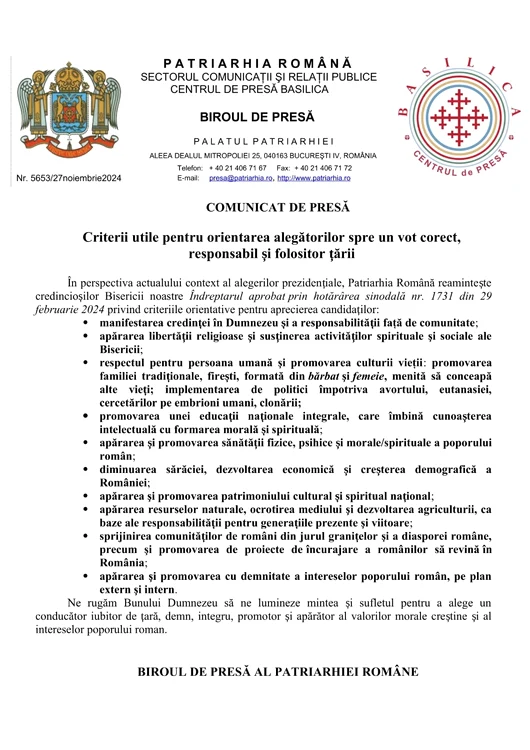 Comunicatul de presă