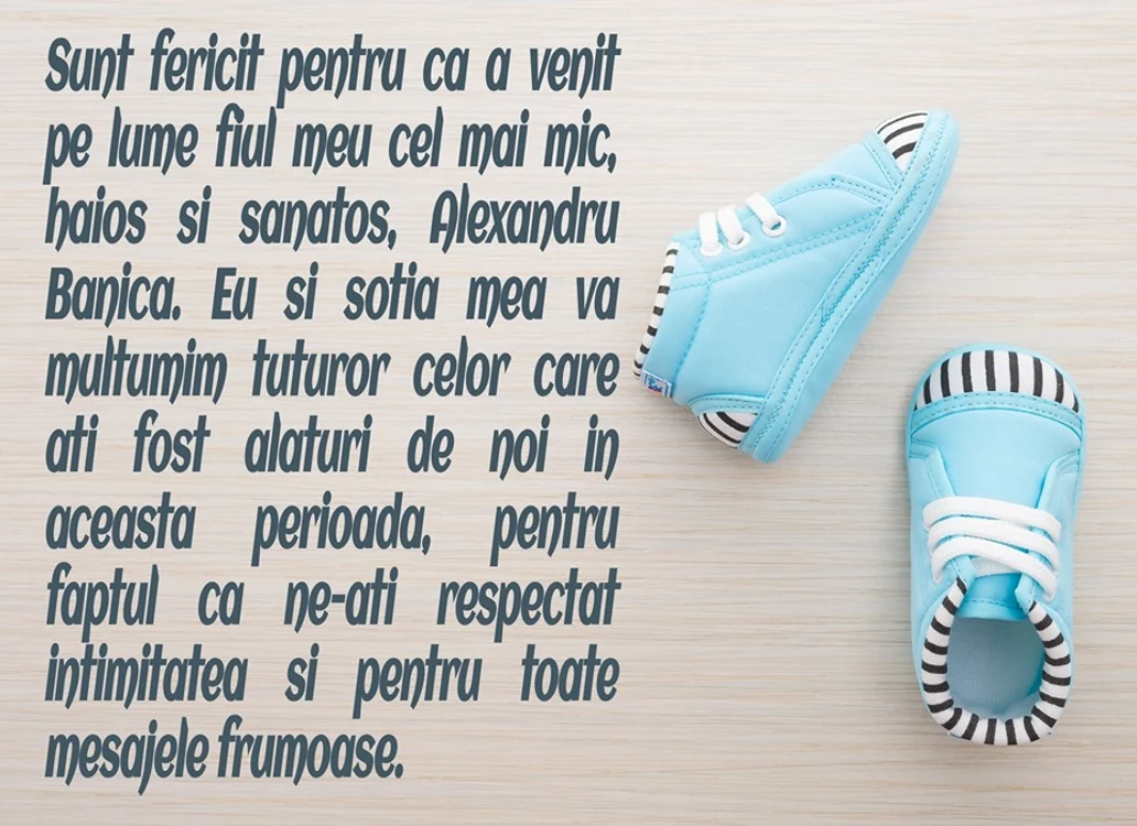 Ștefan Bănică a anunțat pe rețelele sociale venirea pe lume a băiețelului său