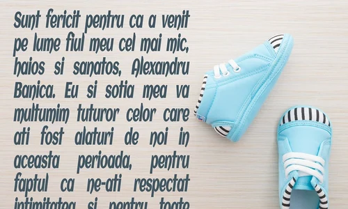 Ștefan Bănică a anunțat pe rețelele sociale venirea pe lume a băiețelului său jpeg